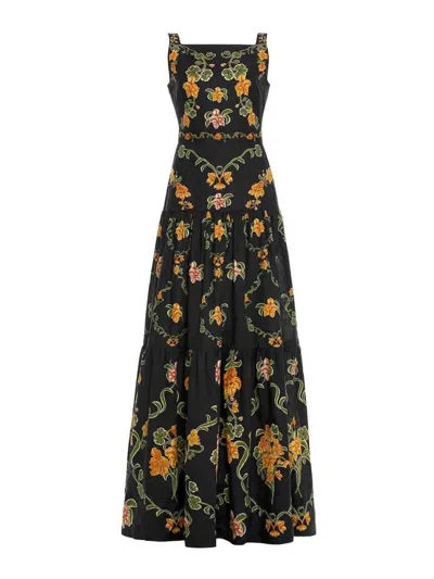 Agua By Agua Bendita Abeja Cordillera Maxi Dress Multicolor In Black