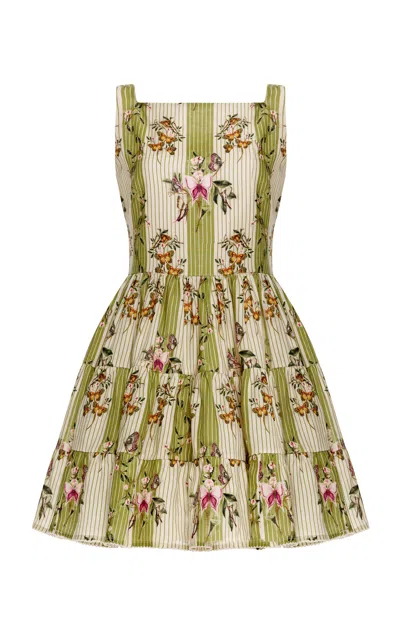 Agua By Agua Bendita Abeja Mini Orquidea Linen Mini Dress In Multi