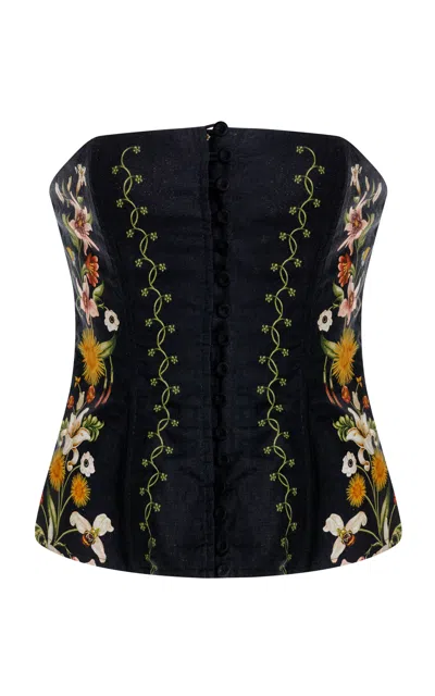 Agua By Agua Bendita Abelia Tristan Linen Top In Multi