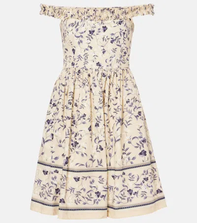 Agua By Agua Bendita Achiote Mini Dress In Beige