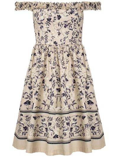 Agua By Agua Bendita Achiote Mini Dress In Beige