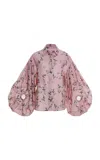Agua By Agua Bendita Agar Floral Linen Shirt In Light Pink