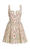 Agua By Agua Bendita Agua Cauca Printed Cotton Mini Dress In Neutral