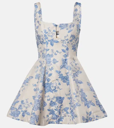 Agua By Agua Bendita Agua Floral Minidress In Blue