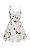 Agua By Agua Bendita Agua Gardenia Printed Cotton Mini Dress In White
