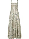 Agua By Agua Bendita Aguamarina Platero Printed Linen Maxi Dress In Neutrals