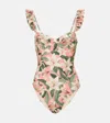 Agua By Agua Bendita Ajonjoli Floral Swimsuit In Multicoloured