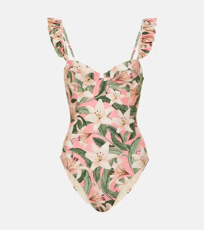 Agua By Agua Bendita Ajonjoli Floral Swimsuit In Multicoloured