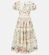 Agua By Agua Bendita Alga Floral Cotton Poplin Midi Dress In Multicoloured