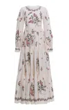 Agua By Agua Bendita Alheli Puff-sleeve Linen Maxi Dress In White