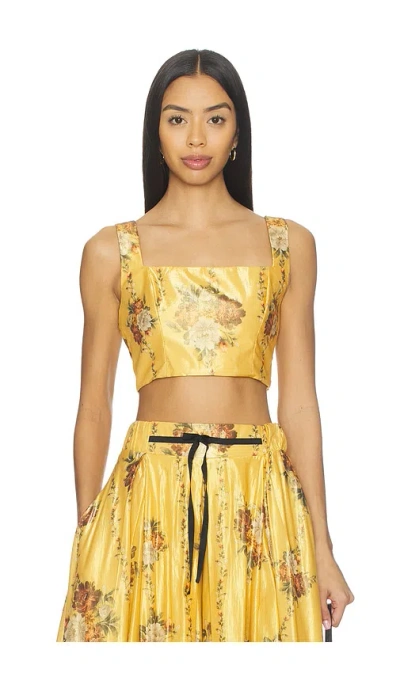 Agua By Agua Bendita Amanda Top In Yellow
