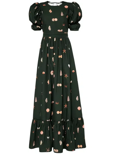 Agua By Agua Bendita Amapola Caracola Maxi Dress In Black