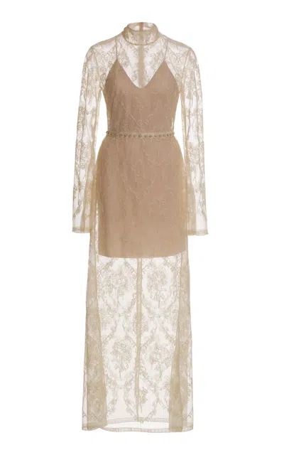 Agua By Agua Bendita Arcilla Lace Maxi Dress