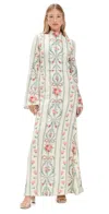 Agua By Agua Bendita Arcilla Printed Linen Maxi Dress In Multicolor