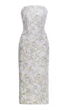 Agua By Agua Bendita Armonia Embroidered Linen Midi Dress In Neutral