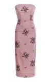 Agua By Agua Bendita Armonia Strapless Linen Midi Dress In Light Pink