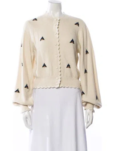 Pre-owned Agua By Agua Bendita Baby Alpaca Crew Neck Sweater In Neutral