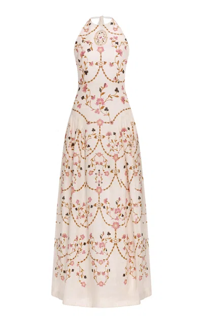 Agua By Agua Bendita Balsa Hechizo Linen Maxi Dress In Multi