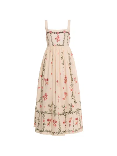 Agua By Agua Bendita Barbara Cauca Embroidered A-line Dress In Pink