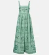 Agua By Agua Bendita Lima Tiered Linen Maxi Dress