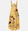 Agua By Agua Bendita Barbara Paramo Strappy Floral Dress In Yellow