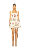 Agua By Agua Bendita Barbara Mini Canna Floral Linen Minidress In Multi