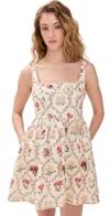 Agua By Agua Bendita Barbara Floral Linen Mini Dress In Multicolor