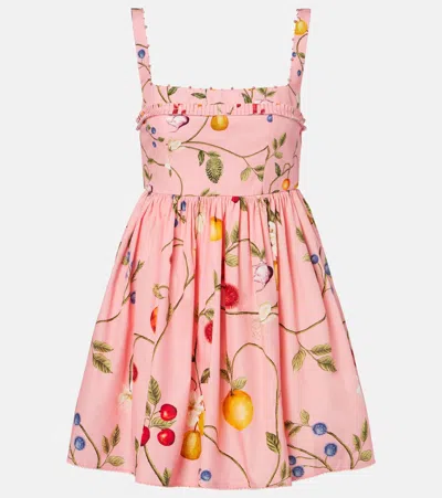 Agua By Agua Bendita Barbara Mini Printed Cotton Minidress In Purple