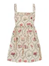 Agua By Agua Bendita Barbara Floral Linen Mini Dress In Multicolor