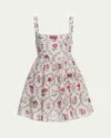 Agua By Agua Bendita Barbara Floral Linen Mini Dress In Barbara Mini Orquidea