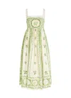 Agua By Agua Bendita Barbara Wild Floral-print Cotton Midi Dress In Multi