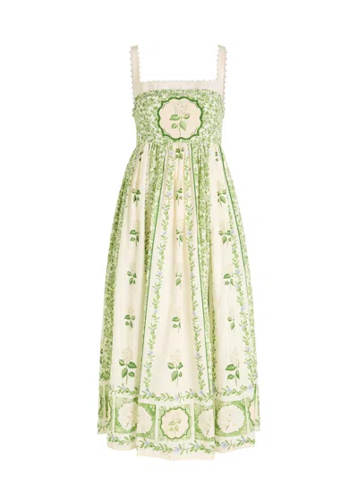 Agua By Agua Bendita Barbara Wild Floral-print Cotton Midi Dress In Multi