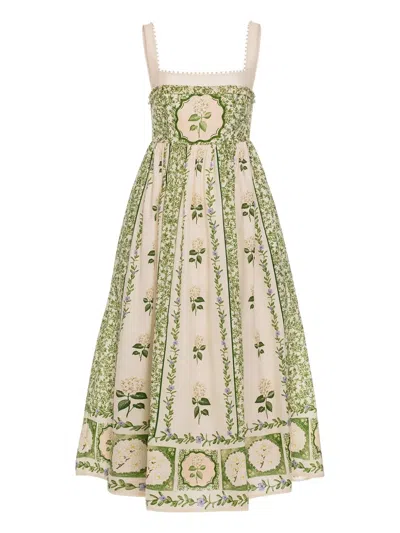 Agua By Agua Bendita Barbara Wild Midi Dress In Multi