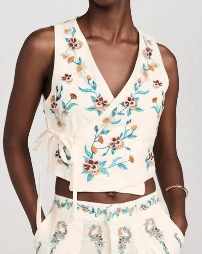 Agua By Agua Bendita Bella Florero Top In Multi In White