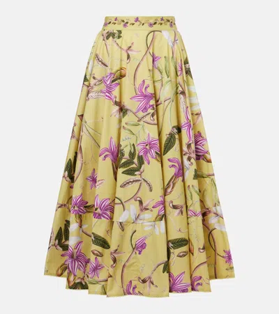 Agua By Agua Bendita Bergamota Floral Cotton Maxi Skirt In Multicoloured