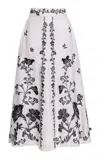 Agua By Agua Bendita Bergamota Printed Linen Maxi Skirt In Ivory