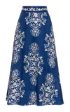 Agua By Agua Bendita Bergamota Ribbons Printed Maxi Skirt In Blue