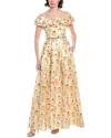 Agua By Agua Bendita Women's Espliego Bisuteria Floral Frill Off-the-shoulder Maxi Dress In Yellow