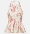 Agua By Agua Bendita Caña Floral-print Linen Top In Animal Print