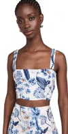 Agua By Agua Bendita Cacao Petalo Jacquard Crop Top In Multicolor