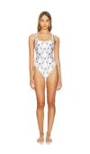 Agua By Agua Bendita Cafe Florero Square Neck One-piece Swimsuit In Florero