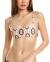 Agua By Agua Bendita Havana Calado Printed Bikini Top In Pink