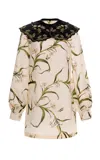 Agua By Agua Bendita Calendula Azucar Embroidered Linen Mini Dress In Neutral
