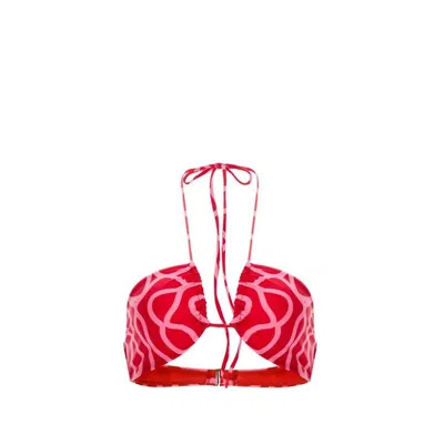Agua By Agua Bendita Candela Ipanema Escarlata Bikini Top In Red-pink