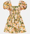 Shop Agua By Agua Bendita Caramelo Lirio Floral Cotton Minidress In Multicoloured
