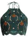 Agua By Agua Bendita Carlota Special Pieces Cotton Halter Top In Green