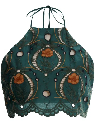Agua By Agua Bendita Carlota Special Pieces Cotton Halter Top In Multi
