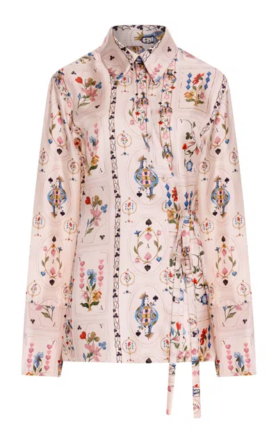 Agua By Agua Bendita Castillo Hechizo Silk Top In Multi