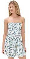 Agua By Agua Bendita Caudal Gloriosa Strapless Embellished Floral-print Cotton-blend Mini Dress