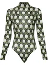Agua By Agua Bendita Cayena Perla Floral-print Bodysuit In Black